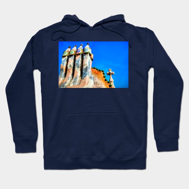 Casa Batllo, Gaudi's Chimneys, Barcelona Hoodie by tommysphotos